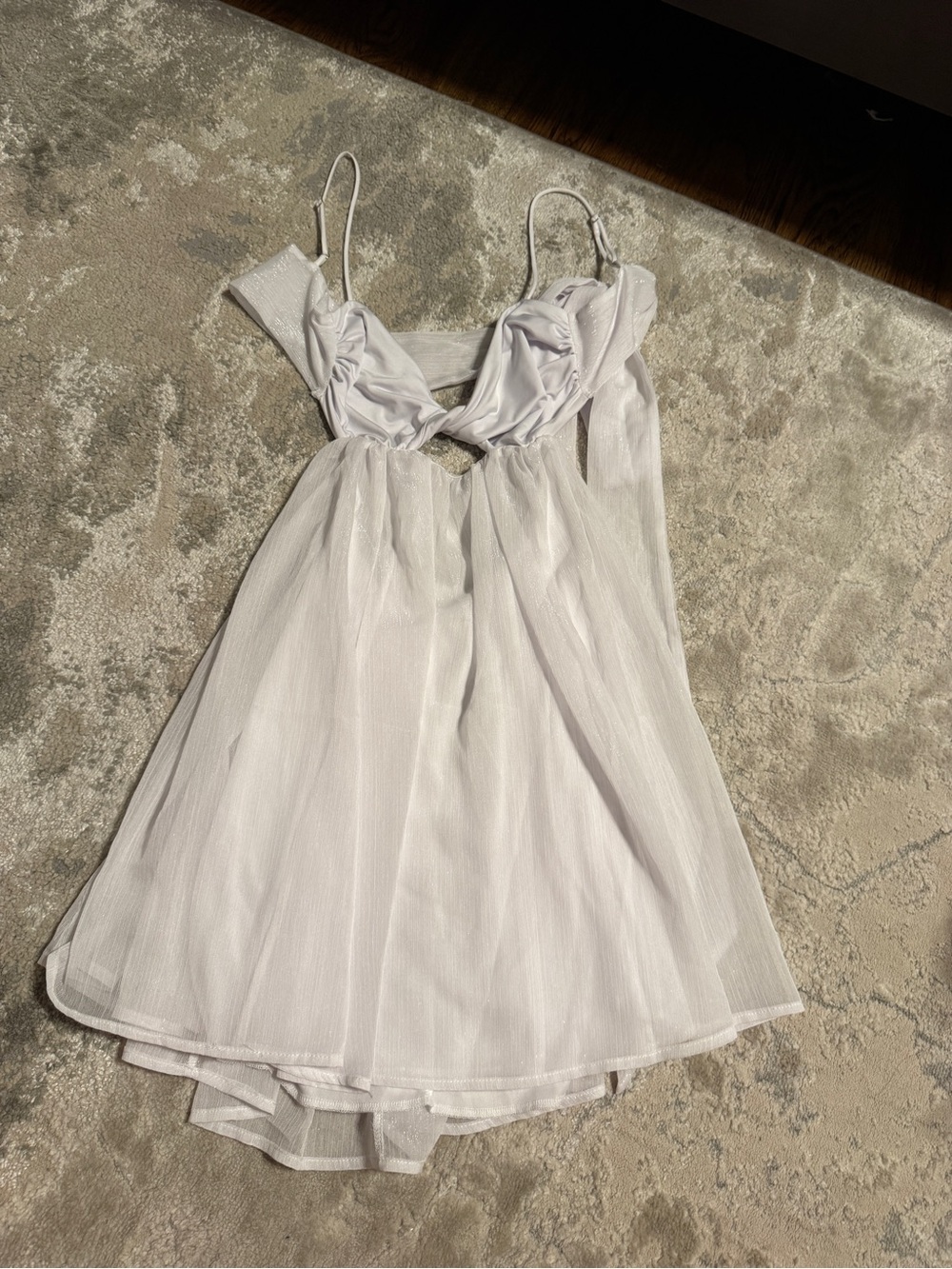 Lucy in the Sky White Sheer Sparkle Dress